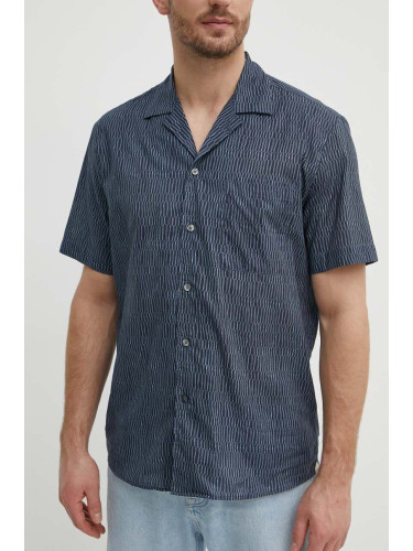 Памучна риза Liu Jo мъжка в тъмносиньо със стандартна кройка