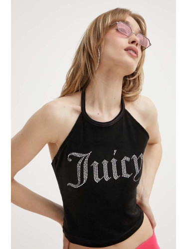 Кадифен топ Juicy Couture в черно JCWC122002