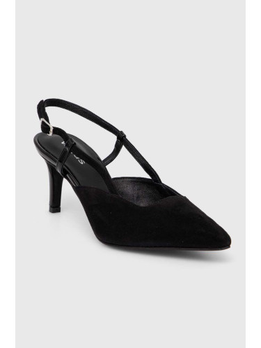 Велурени обувки с тънък ток Wojas в черно 3512771