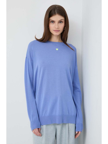 Вълнен пуловер MAX&Co. дамски в синьо от лека материя 2416361041200
