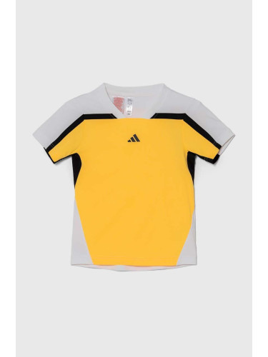 Детска тениска adidas Performance в жълто с принт