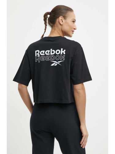 Памучна тениска Reebok в черно 100075953