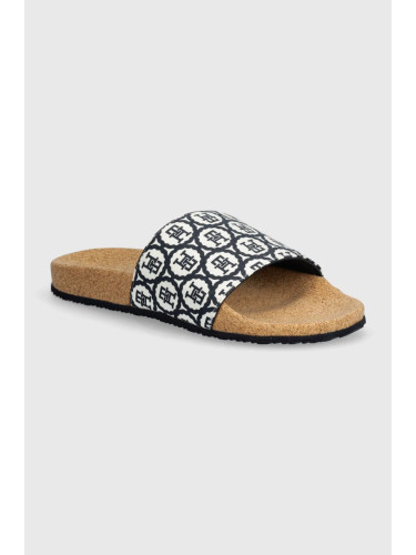 Чехли Tommy Hilfiger TH EMBLEM CORK SLIDE в тъмносиньо FW0FW07848