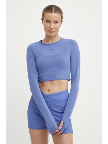 Блуза с дълги ръкави за йога Reebok Lux Studio Mesh в синьо 100076309