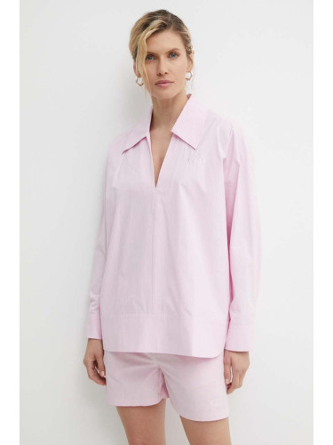 Памучна блуза Résumé VictoriaRS Shirt дамска в розово с изчистен дизайн 19610951