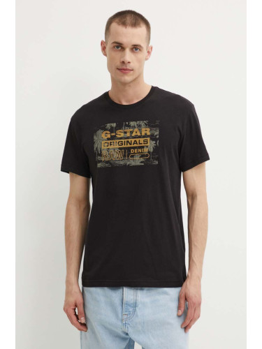 Памучна тениска G-Star Raw в черно с принт D24682-C506