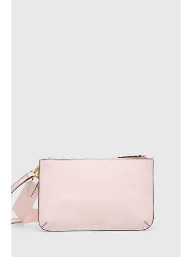 Кожена чанта Lauren Ralph Lauren в розово 431920066