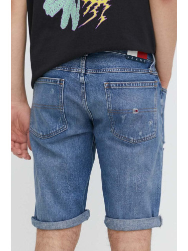 Дънков къс панталон Tommy Jeans в синьо DM0DM18794