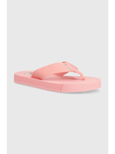 Джапанки Tommy Jeans TJW SOPHISTICATED FLIP-FLOP в розово с равна подметка EN0EN02452