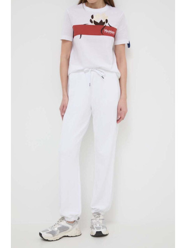 Спортен панталон Max Mara Leisure в бяло с изчистен дизайн 2416781038600