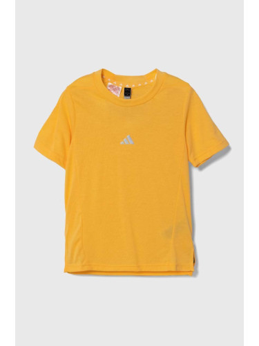 Детска тениска adidas в жълто с принт