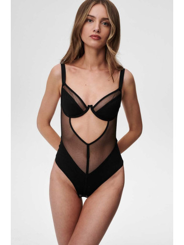 Боди Undress Code Remember Me Bodysuit Thong дамско в черно с изчистен дизайн 575