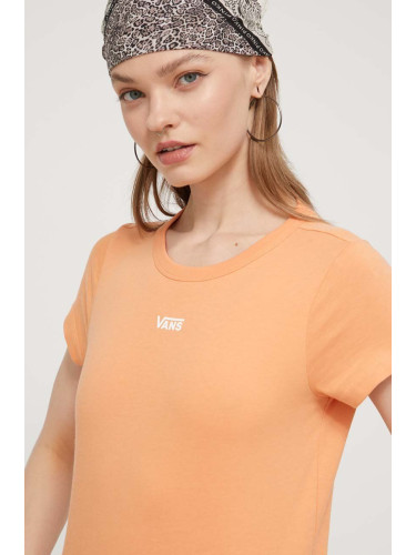 Памучна тениска Vans в оранжево