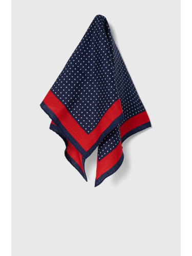 Вълнен тънък шал Polo Ralph Lauren в тъмносиньо с десен 712926106