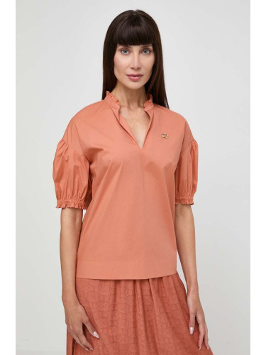 Блуза Twinset в оранжево с изчистен дизайн