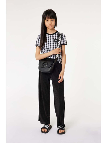Детски панталон Dkny в черно с изчистен дизайн