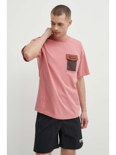 Памучна тениска Columbia Painted Peak в розово с апликация 2074481
