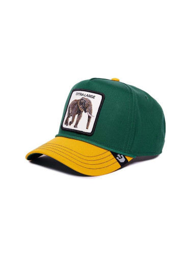 Памучна шапка с козирка Goorin Bros Extra Large в зелено с апликация 101-1328