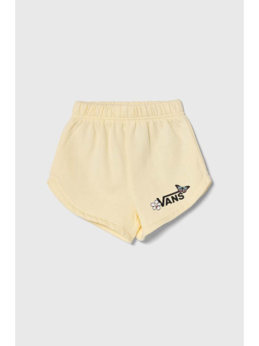 Детски къси панталони Vans FLUTTER FLY SHORT в жълто с принт