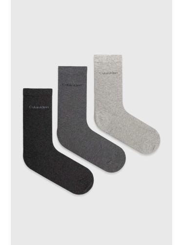 Чорапи Calvin Klein (3 чифта) в сиво 701226676