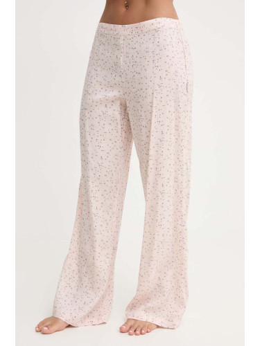 Долнище на пижама Calvin Klein Underwear дамско в бежово 000QS6850E