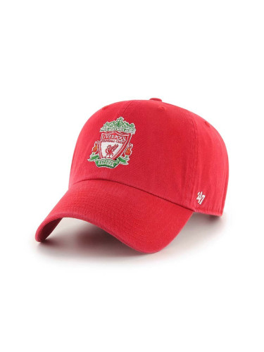 Памучна шапка с козирка 47 brand Liverpool FC в червено с апликация EPL-RGW04GWS-RDB