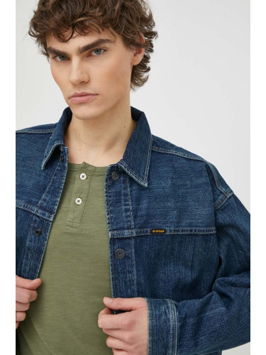 Дънково яке G-Star в тъмносиньо преходен модел с уголемена кройка