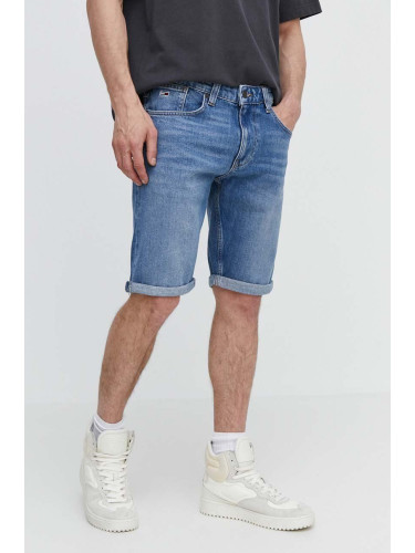 Дънков къс панталон Tommy Jeans в синьо DM0DM18792