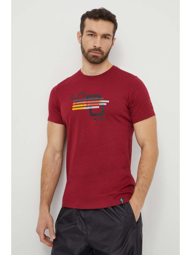Тениска LA Sportiva Stripe Cube в бордо с принт N98320320