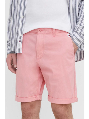 Къс панталон Tommy Jeans в розово DM0DM18812