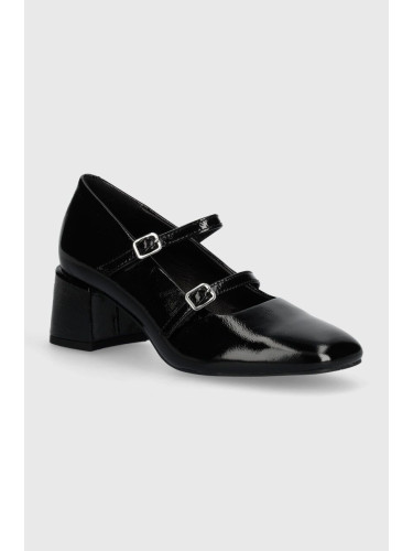 Кожени обувки с дебел ток Vagabond Shoemakers ADISON в черно с дебел ток 5739-160-20