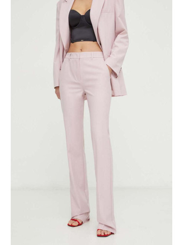 Панталон Marella в розово със стандартна кройка, с висока талия 2413131081200