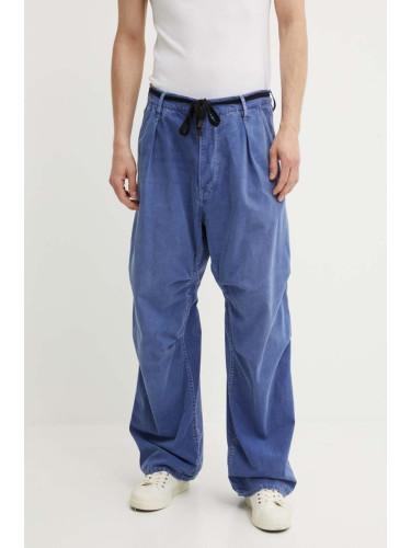 Памучен панталон G-Star Raw в синьо със стандартна кройка D24487-D295