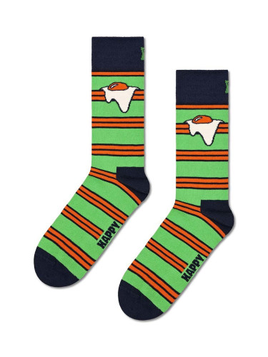 Чорапи Happy Socks Egg On Stripe Sock в зелено