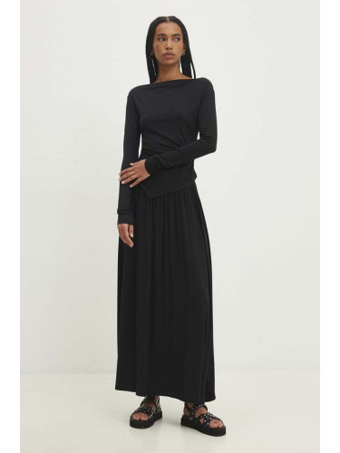 Комплект от блуза с дълги ръкави и пола Answear Lab в черно