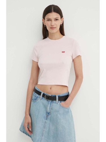 Тениска Levi's в розово с ниско поло A7419
