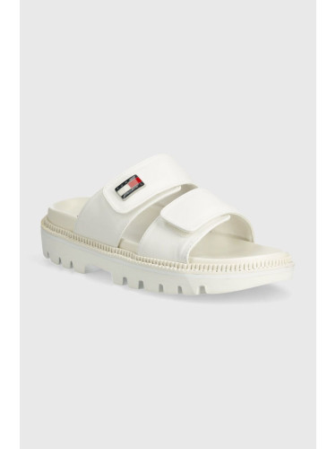 Чехли Tommy Jeans TJW PUFFED SANDAL в бежово EN0EN02560