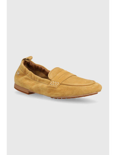 Велурени мокасини Tommy Hilfiger TH SUEDE MOCCASIN в бежово с равна подметка FW0FW07714