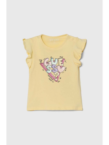 Бебешка тениска Guess в жълто