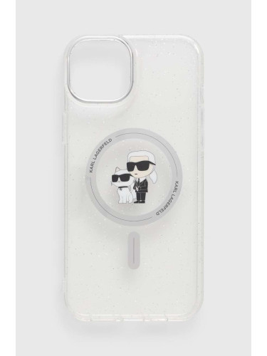 Кейс за телефон Karl Lagerfeld iPhone 15 Plus / 14 Plus 6.7" в прозрачен цвят