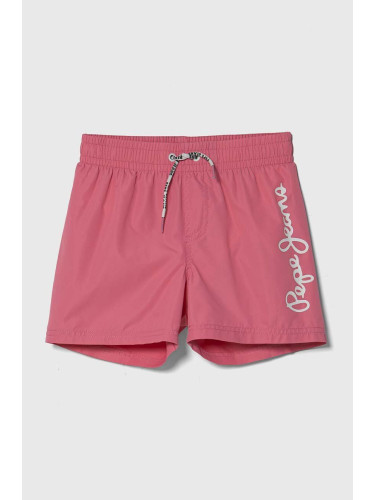 Детски плувни шорти Pepe Jeans LOGO SWIMSHORT в розово