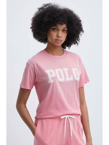 Памучна тениска Polo Ralph Lauren в розово 211935591