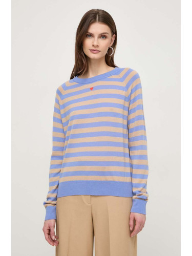 Вълнен пуловер MAX&Co. дамски в синьо от лека материя 2416361061200