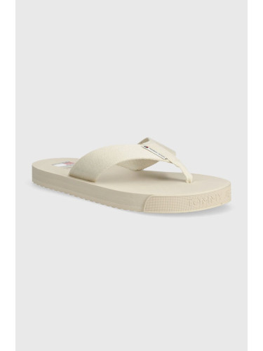 Джапанки Tommy Jeans TJW SOPHISTICATED FLIP-FLOP в бежово с равна подметка EN0EN02452