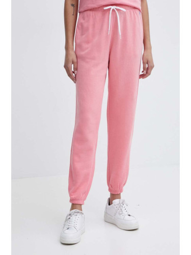 Памучен спортен панталон Polo Ralph Lauren в розово с изчистен дизайн 211935585