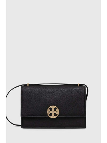 Кожена чанта Tory Burch Miller Shoulder Bag в черно 154703.001