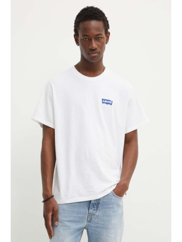 Памучна тениска Levi's в бяло с принт A2082