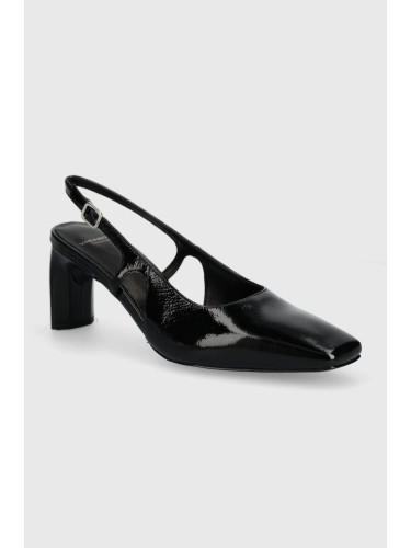 Кожени обувки с дебел ток Vagabond Shoemakers VENDELA в черно с дебел ток с отворена пета 5723-160-20