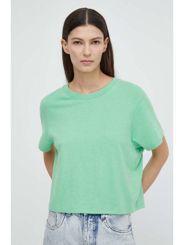 Тениска American Vintage T-SHIRT MC COL ROND US в зелено YPA02GE24