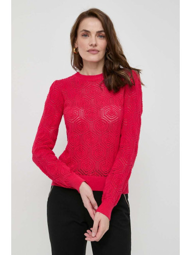 Памучен пуловер Morgan MELINDA в червено от лека материя